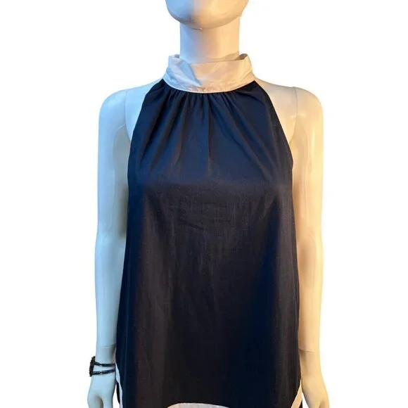 Christian Lacroix Navy & White Halter Neck Dress Back Tie Detail Size S NWT - Picture 3 of 8